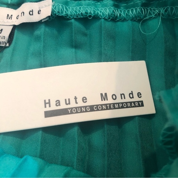 Haute Monde /NWT/ Green accordion pleated skirt/ size M - Picture 5 of 12